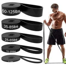 Load image into Gallery viewer, Resistance Bands, Pull Up Assist Bands - Workout Bands, Eexercise Bands, Long Resistance Bands Set for Working Out, Fitness, Training, Physical Therapy for Men Women - Black