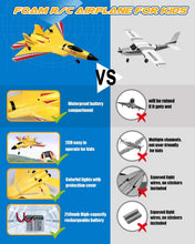 Load image into Gallery viewer, Remote Control Jet with Gyro & LED Lights, 2 Rechargeable Batteries, 2.4GHz RC Glider Toy