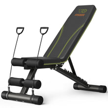 Load image into Gallery viewer, Fitgoods Adjustable Weight Bench for Home Gym, Foldable 700LBS Workout Bench with 9 Backrests, Multi-Purpose Bench Press for Incline Decline Flat with Fast Adjustment (2 resistance bands)