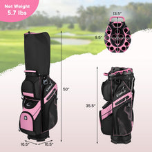 Load image into Gallery viewer, Tangkula Golf Cart Bag, 14-Way Full Length Dividers, Pink