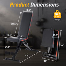 Load image into Gallery viewer, NEWBULIG Adjustable Weight Bench for Home Gym, Foldable Incline Decline Flat Workout Bench for Full Body Exercise, Bench Press and Sit Up Training Equipment, 795 lbs Capacity