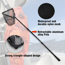 Load image into Gallery viewer, Fiblink 118 inches Folding Fishing Landing Net Fish Net with Extending Telescoping Aluminum Pole Handle (59-118 inches)