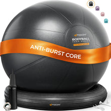 Load image into Gallery viewer, MANTRA SPORTS Yoga Ball Chair - Stability Ball and Exercise with Base for Office Desk Sitting-Jet Black