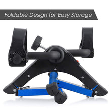 Load image into Gallery viewer, Folding Pedal Exerciser, Mini Exercise Bike Under Desk Bike Foot Pedal Exerciser - Blue