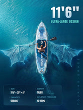 Load image into Gallery viewer, SOLAVERO Inflatable Stand Up Paddle Board, Adventure 11'6" Extra Large SUP with Premium Accessories, Anti-Slip EVA Deck for Adults 550lb Capacity Upgraded Paddleboard for River, Dragon
