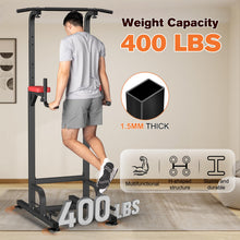 Load image into Gallery viewer, RELIFE REBUILD YOUR LIFE Power Tower Pull Up Bar Station Workout Dip Station for Home -Red