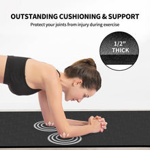 Load image into Gallery viewer, Hatha Yoga Extra Long TPE Yoga Mat 79" x 40” x 1/2" Thick Non-slip Exercise Mat for Home Gym Use, Yoga, Pilates, Fitness & Workouts (Black)