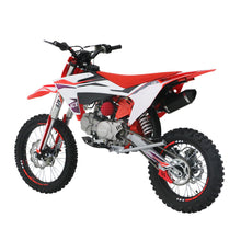 Load image into Gallery viewer, 125CC Dirt Bike Powered by ZONSEN Engine, 4-Speed Manual Clutch, Kick Start, Big 17“/14” Tires (Fully Assembly, White)
