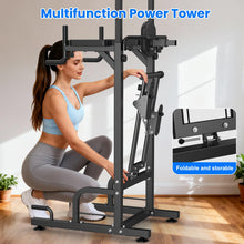Load image into Gallery viewer, RELIFE REBUILD YOUR LIFE Power Tower Pull Up Bar Station Workout Dip Station for Home - (Black-01)