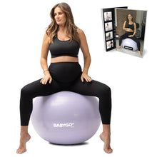 Load image into Gallery viewer, BABYGO Birthing Ball - Pregnancy Yoga Labor & Exercise Ball & Book Set Trimester Targeting-(Lavender, 65cm)