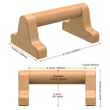 Load image into Gallery viewer, Parallettes Bars, Wood Push Up Bars Handstand Bar with Non-Slip Base, Wooden Calisthenics Equipment for Home Fitness Training, Push Up Stands Handle for Floor Workouts, Supports 600 lbs
