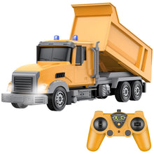 Load image into Gallery viewer, Remote Control Construction Vehicle Toy, 6 Channel RC Dump Truck with 2 Rechargeable Batteries, 1/24 Scale
