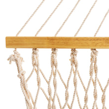 Load image into Gallery viewer, Original Pawleys Island Deluxe Oatmeal DuraCord Rope Hammock – 13 ft. x 60 in., 2-Person, 450 lb Capacity, Oak Spreader Bar, Zinc-Plated Hardware, Handcrafted in the USA