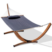 Load image into Gallery viewer, Lazy Daze Double Quilted Hammock with 13 ft Curved Steel Wood Grain Stand