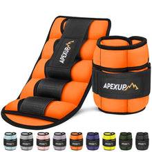 Load image into Gallery viewer, APEXUP Adjustable Ankle Weights for Women and Men (2-10 lbs, Orange)