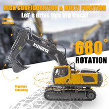 Load image into Gallery viewer, Remote Control Excavator, Toys for Boys Age 6-12, Rechargeable 11 CH RC Construction Vehicles Truck with Sound Light
