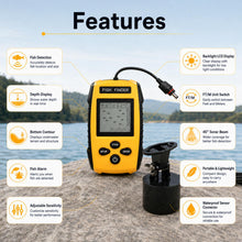 Load image into Gallery viewer, Portable Fish Finder Handheld Sonar Fish Depth Finder for Kayak, Boat, Ice, Shore Fishing, 328ft/100M Depth Range | LCD Display, Fish Alarm
