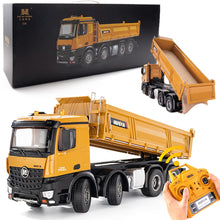 Load image into Gallery viewer, 20-Inch Remote Control Dump Truck 12-Channels 1/14 Scale 13 LBS Load Capacity RC Heavy Duty Metal Construction Vehicles Toy