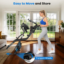 Load image into Gallery viewer, pooboo Folding Exercise Bike with Hand Crank, Multifunctional Stationary Bike -Black