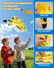 Load image into Gallery viewer, Rechargeable Batteries Easy to Fly RC airplane Toy for Kids Boys Adults Beginners (Yellow)