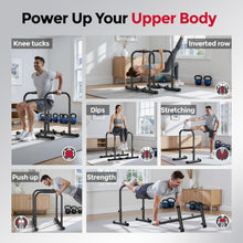 Load image into Gallery viewer, SPORTSROYALS DP1 Dip Station Adjustable Dip Bar - Red