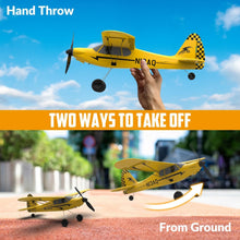 Load image into Gallery viewer, RC Plane Trainer Sport Cub 3CH Remote Control Airplane with Prop Saver, 6-Axis Gyro Stabilizer & 3 Modes to Fly (400mm,Yellow)