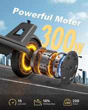 Load image into Gallery viewer, Electric Scooter A1C,Front Suspension Kick Scooter, 8.5 Solid Tires,300W Motor, Smart APP Control,15.5MPH