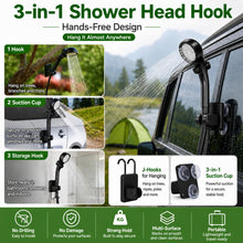 Load image into Gallery viewer, ELZONYX Portable Shower for Camping, 6000mAh Rechargeable Camping Shower with Intelligent LED Display, Foldable Bucket, 4 Spray Modes, IPX7 Waterproof Outdoor Camp Pump for Hiking, Travel, Car, Pet