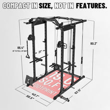 Load image into Gallery viewer, Mikolo K6 Power Cage, Power Rack with Cable Crossover System, Home Gym Packages ,230b Rubber Weight Set-Black