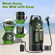 Load image into Gallery viewer, Portable Camping Shower, 20L Solar Bag, Rechargeable Pump & 3-Mode Head
