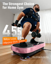 Load image into Gallery viewer, Vibration Plate Exercise Machine for Weight Loss and Lymphatic Drainage - 330lb Vibrating Platform for Home Gym Workout, Full Body Shaker Pilates Equipment with 2 Bands for Women and Men - Pink