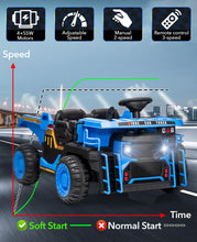 Load image into Gallery viewer, 24V 2 Seater Ride On Dump Truck with Electric Dumper & Shovel, 4X200W Powerful Motor, 20'' Seat, Ride On Construction Vehicle, Blue