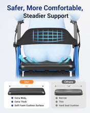 Load image into Gallery viewer, Telgome Walkers for Seniors with Seat, Thickened Flat Tube Frame, Foldable Rollator 350 lbs Load, Height Adjustable,8'' Big Wheels, Rolling Walker,Blue