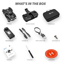 Load image into Gallery viewer, F19 Drone With 1080p HD FPV Camera, 20 Min Flight 360° Flips Brushless Motor RC Quadcopter With Altitude Hold, Obstacle Avoidance, 2 Batteries