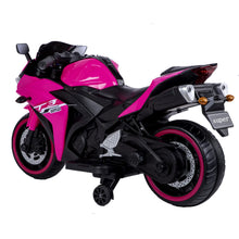 Load image into Gallery viewer, Kids Electric Motorcycle with Training Wheels, Light Wheels, Ride On Motorbike, Speed by Hand, Music Function, Max Load 66LB (Pink)