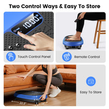 Load image into Gallery viewer, Vibration Plate Exercise Machine, Vibrating Fitness Platform for Lymphatic Drainage, Full Body Shaker Workout Equipment, Bluetooth Power Shaping Vibrate Plate, Board Sport for Home Exercise Gym, Blue