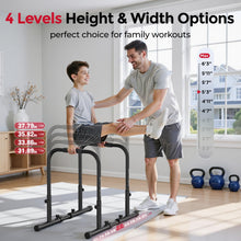 Load image into Gallery viewer, SPORTSROYALS DP1 Dip Station Adjustable Dip Bar - Red