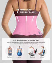 Load image into Gallery viewer, FeelinGirl Waist Trainer Belt Hook Loop Cincher for Tummy Control - Deep Pink L