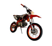 Load image into Gallery viewer, 125CC Venom Thunder Off-Road Dirt Bike, 4-Speed Manual, Headlight Installed, Orange, Thick Frame (Black)