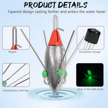 Load image into Gallery viewer, THKFISH 5 Pcs Sputnik Sinkers Surf Fishing Weight, Heavy-Duty Long Tail Lead Weights Saltwater Surf Casting Sinkers, Catfishing, and Beach Adventures in Ocean Sea Sand (6oz-5pcs)