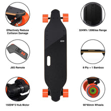 Load image into Gallery viewer, Electric Skateboard with Remote, 2500 * 2 Powerful Belt Motors, 28MPH/45KPH Top Speed, UP to 28Mlies/45KM Range