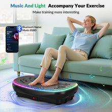Load image into Gallery viewer, Vibration Plate Exercise Machine for Lymphatic Drainage, 4D Full Body Workout Vibrate Fitness Platform, 199 Adjustable Speeds, 3 Motors Power Vibration Plate for Weight Loss & Fitness, Max Load 550 lb