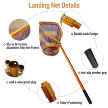 Load image into Gallery viewer, Extra Large Aluminum Fishing Net Long Handle (67-100in) with Fishing Pliers