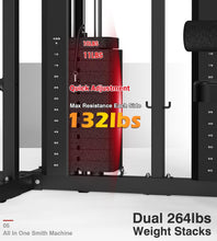 Load image into Gallery viewer, DONOW Smith Machine with Weight Stacks, Multi Function Home Gym System -Black