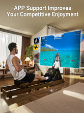 Load image into Gallery viewer, KINGSMITH Water Rowing Machines for Home- Walnut Brown