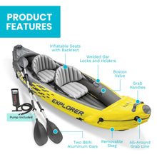 Load image into Gallery viewer, INTEX Explorer Inflatable Kayak 2-Person Portable Set with Paddles and Pump