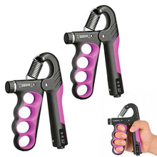 Load image into Gallery viewer, Hautrely 2PCS Hand Gripper Strengthener, 11-220LB Adjustable Resistance Grip Strength Trainer with Counter, Forearm Exerciser for Injury Recovery and Muscle Building (Pink)