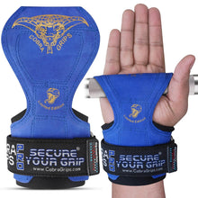 Load image into Gallery viewer, Cobra Grips Weight Lifting Gloves with Adjustable Neoprene Padded Wrist Wraps -(PRO Blue Leather)
