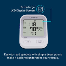 Load image into Gallery viewer, OMRON Silver Blood Pressure Monitor for Home Use & Upper Arm Blood Pressure Cuff - White
