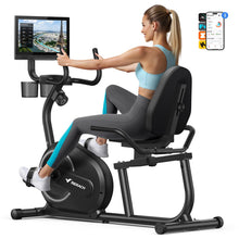Load image into Gallery viewer, MERACH Recumbent Exercise Bike for Home with 15.6" Display Screen, Bike for Riders up to 6.3"